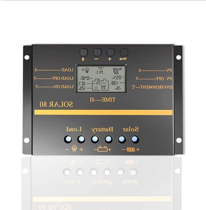 Zonne Laadregelaar - MPPT Controller - Energie Beheer - Automatische Spanning Detectie - 80A - Zwart