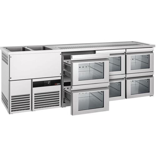 GGM Gastro Bierkoeling PREMIUM - 2500x700mm - 6 laden & 1 lade zilver