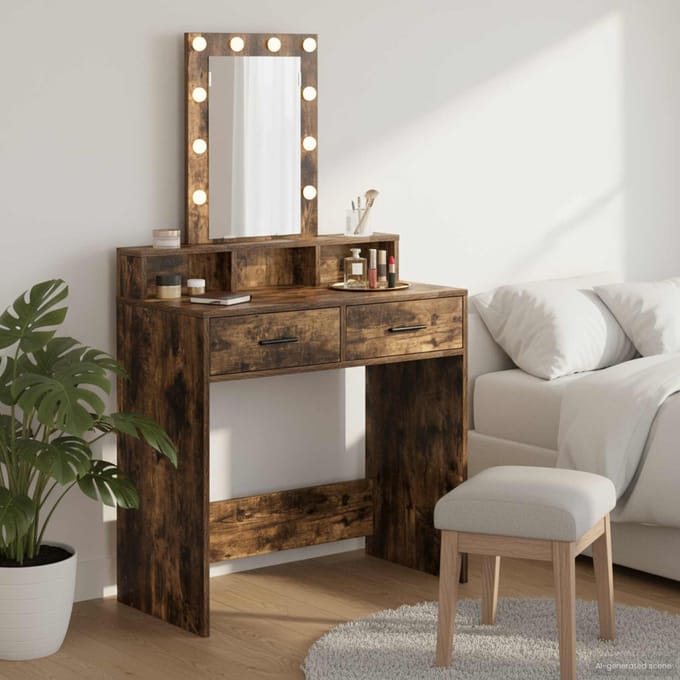 vidaXL - Kaptafel - Bruin - 79 - x - 41 - x - 140 - cm - Bewerkt - hout