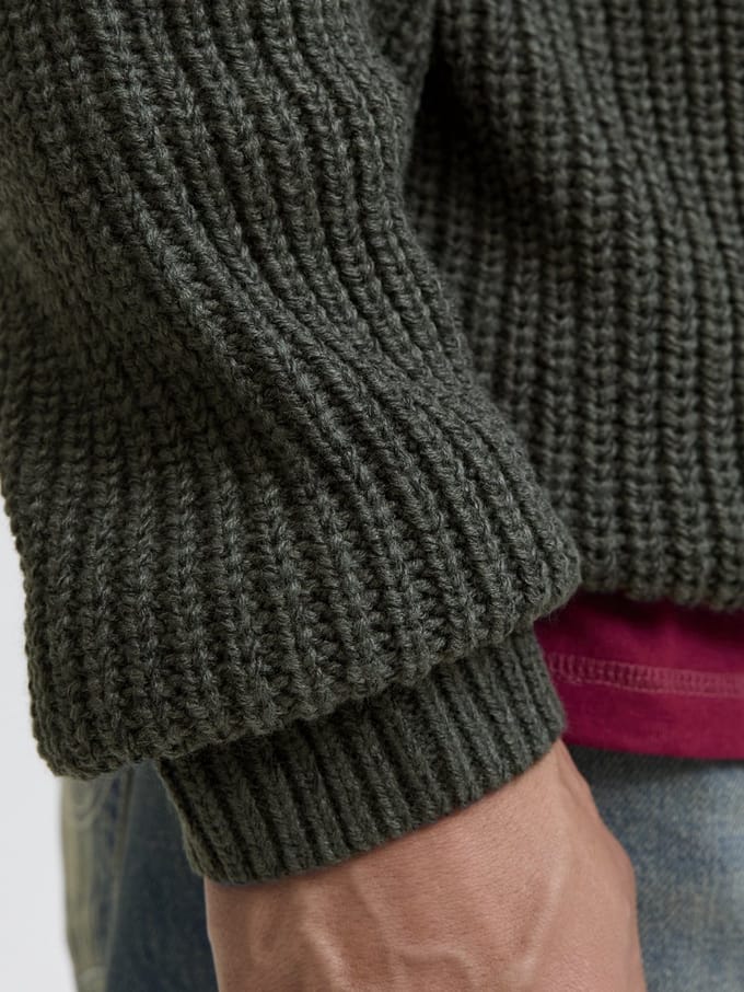 JACK&JONES - JORBLEECKER KNIT HALF ZIP BF - Heren - Gebreide truien