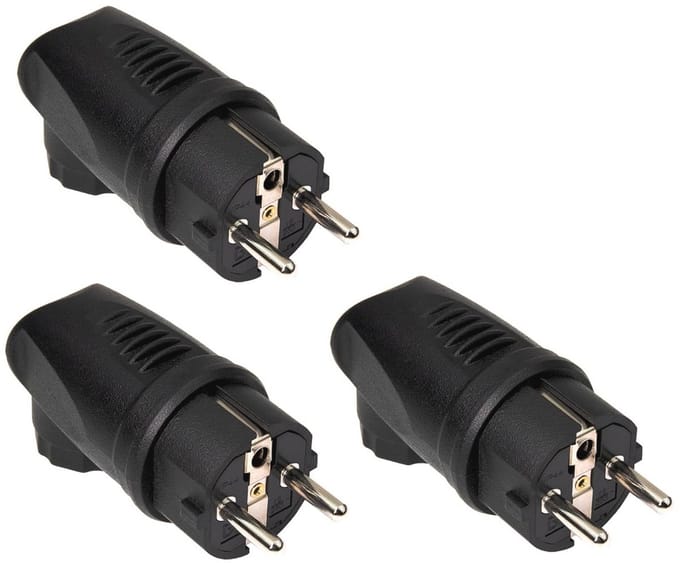 Hoekstekker 230V Stroomstekker voor Buiten IP44 - 3 Stuks
