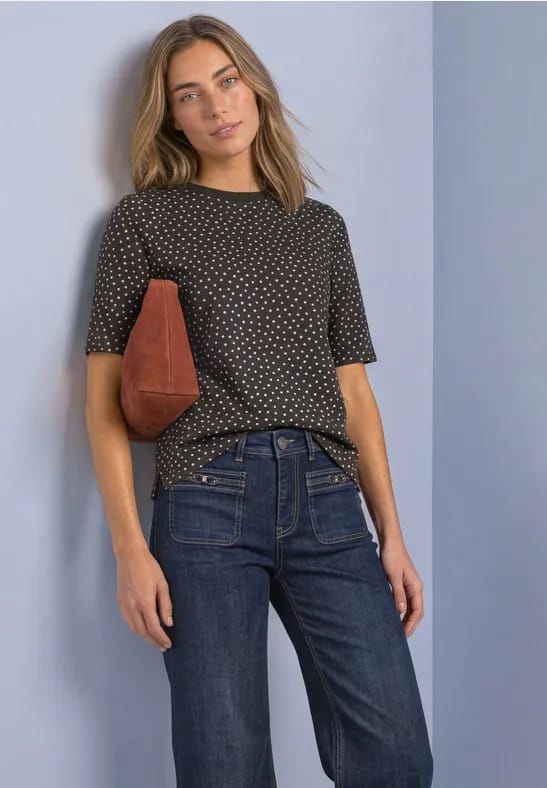 Shirt met ronde hals en opdruk