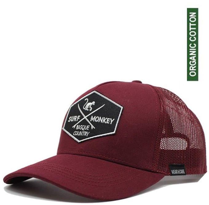 Surf Monkey - Trucker Cap - 5 Panel - One Size - Snapback - granaat