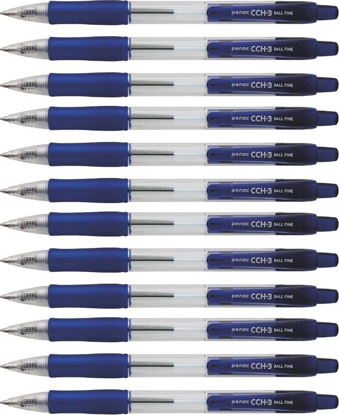 Penac Balpen - CCH-3 - 0.7mm - Blauw - 12 pack
