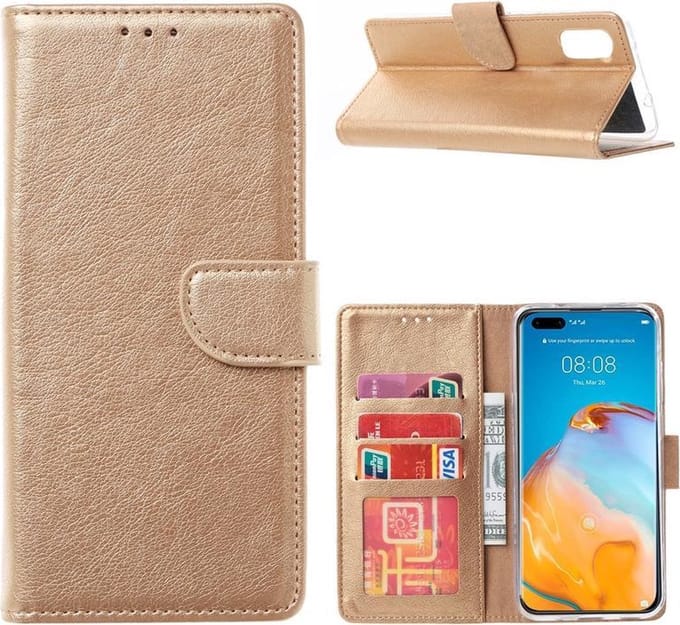 Bookcase Geschikt voor: Huawei P40 Pro - Goud - portemonnee hoesje