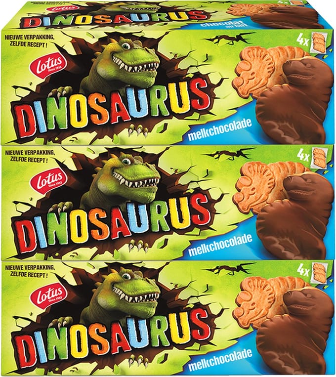 Lotus Dinosaurus Original melkchocolade - 225g x 3