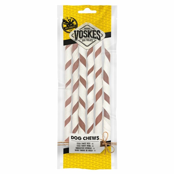 Voskes Hondensnacks Twist Stick Beef M - 6 stuks