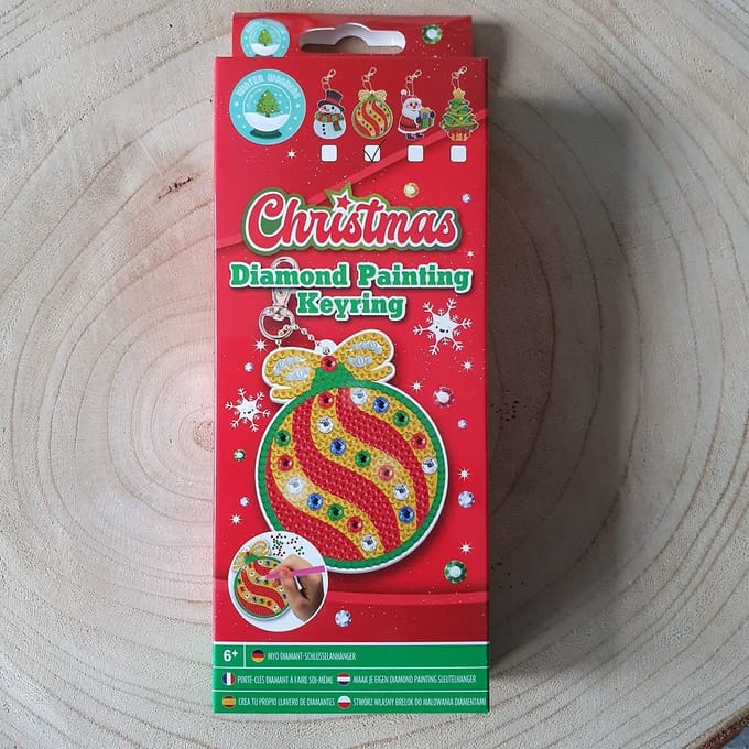 Diamond painting sleutelhanger, Kerst, Ornament, Kerstboomhanger, knutselen, cadeau geven, kerstbal