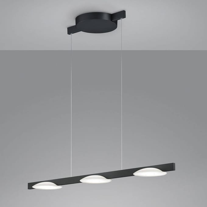 Helestra Pole LED hanglamp 3-lamps zwart