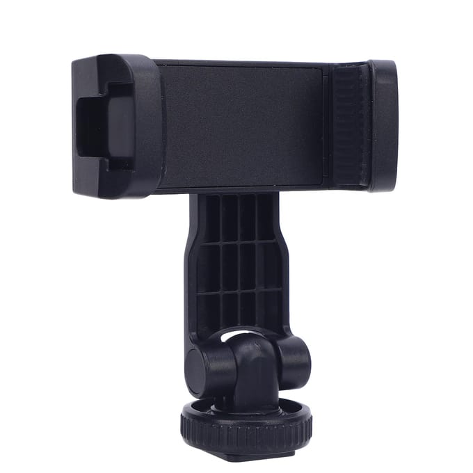 Telefoon Statief Mount Adapter met 1/4 Inch Schroef Dubbele Cold Shoe Verstelbare Hoek Smartphone Statief black