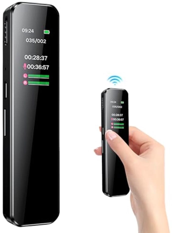 Mini Dicteerapparaat 64 GB met Ruisonderdrukking voor Efficiënte Opnames