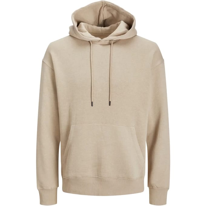 JACK & JONES Star basic sweat hood regular fit - heren hoodie katoenmengsel met capuchon - beige