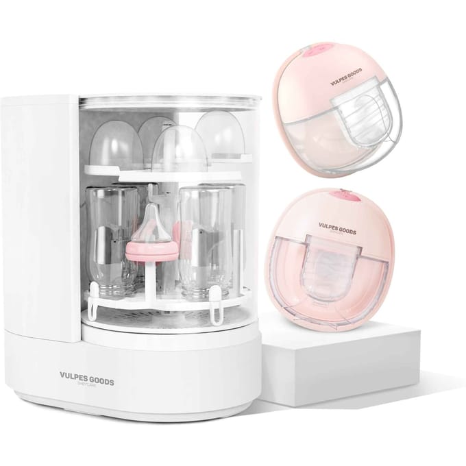 Pump and Clean Bundle: Dubbele Borstkolf ELITE en Flessenwasser - Productbundel