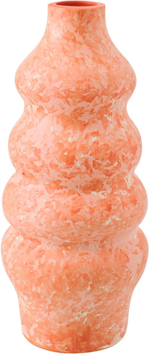 J-Line vaas - keramiek - oranje/wit - large