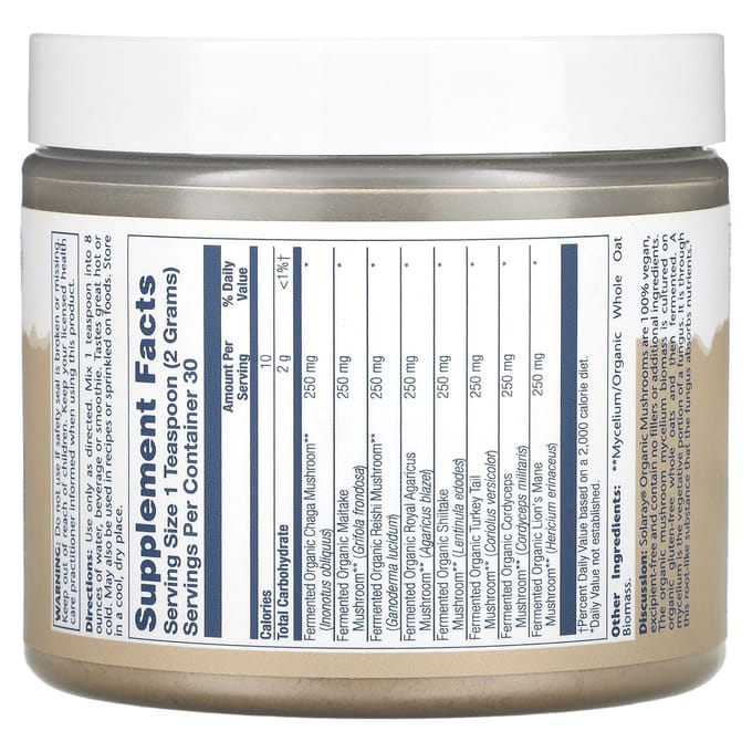 Biologisch Gefermenteerd Paddenstoelen Complex, 2.000Mg, 60G(2,14 oz)
