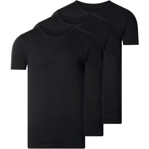 ESMARA MEN Set van 3 heren T-shirts (ronde hals, Zwart, M)