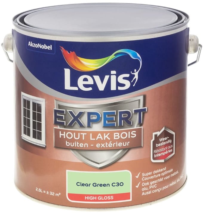 Levis - Expert Hout Lak Buiten High Gloss Mix - Clear Green C30 - Mengverf - 2,5 L