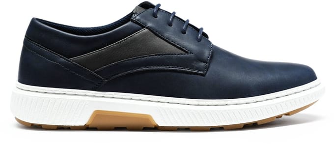 AllTHEMEN Heren Casual Schoenen Van Leer - Ruime Pasvorm - Blauw - 42