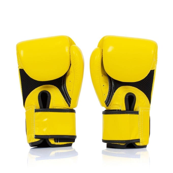 Fairtex BGV1 Serie - Leren Boks Handschoenen - Geel - 14oz - Ademend