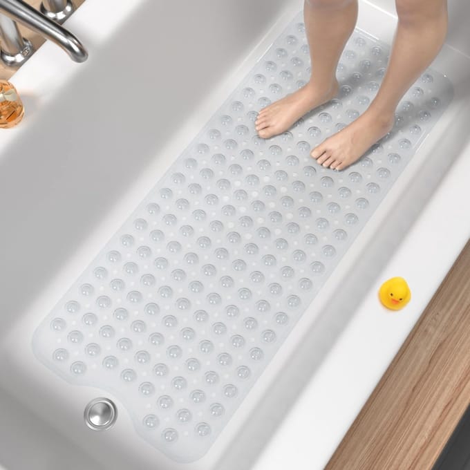 Core® Badmat antislip voor in bad - Douchemat antislip voor douche - Badmat antislip - Transparant - ‎100cm x 40cm x 1cm