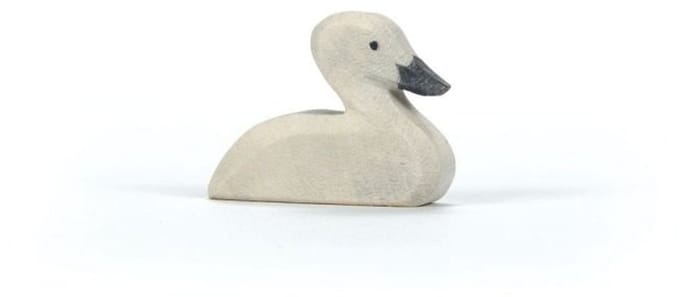 Ostheimer houten zwaan klein speelgoedfiguur voor kinderen.