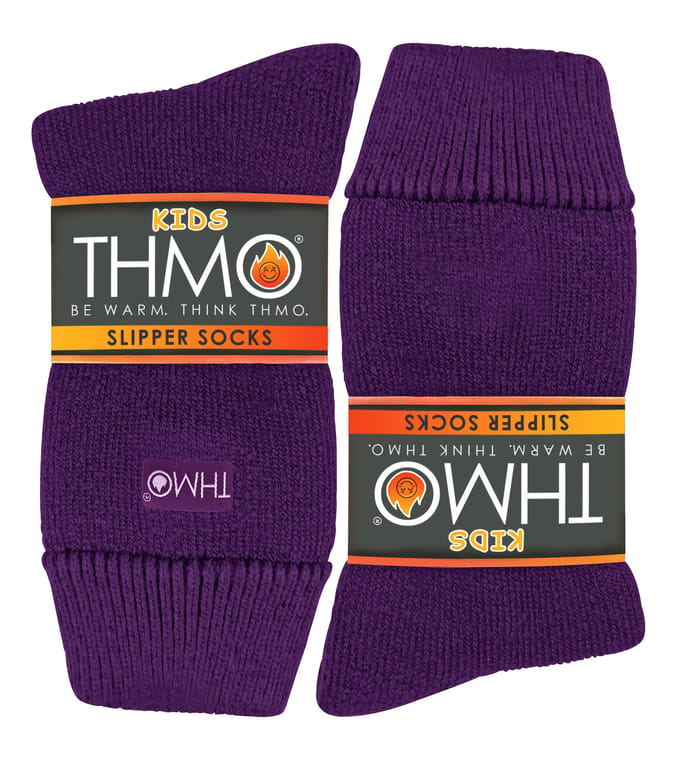 THMO - Indoor Slipper Sokken met Grijpers voor Kinderen - Paars