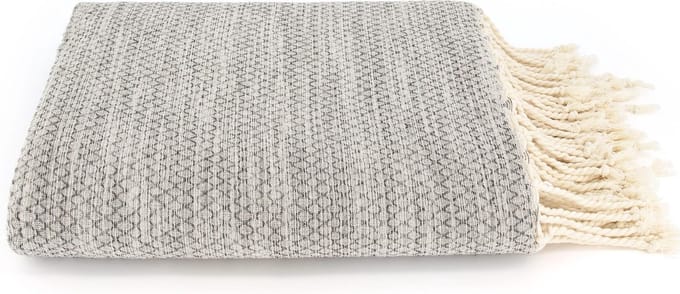 Lantara Plaid  Ottoman - Grijs - Katoen -190x300cm