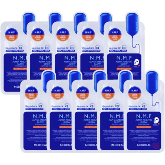 Mediheal NMF Alpha Arbutin Glow Ampoule Mask 10 st