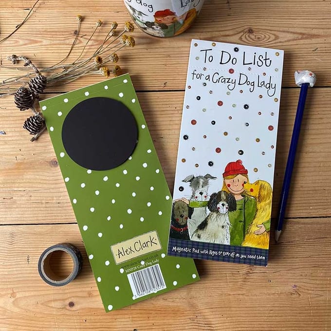 Alex Clark Magnetic Notepad or To-do list ~ Magnetisch Notitieblok Crazy Dog Lady