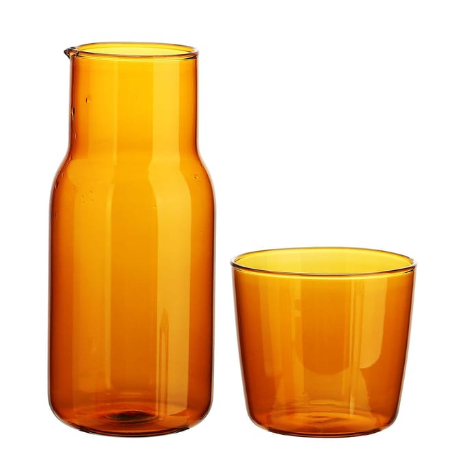 (Roze kan: 520ml, beker: 280 ml) Glazen waterkan Type 1 yellow