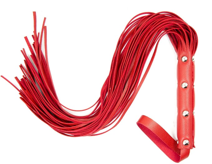 Smart Moves - Stud Flogger - PU Leer - 63 cm - Rood