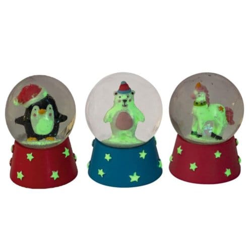 Kerst lichtgevende sneeuwbol kunststof 3 assorti