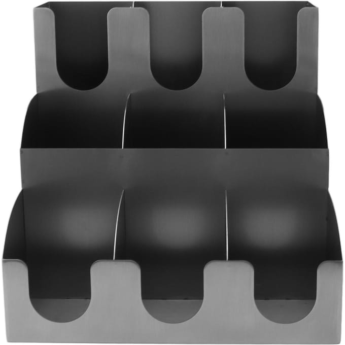 Beker- en Dekselorganizer 9 Vakken RVS Verticale Koffiekopdispenser en Dekselhouder black