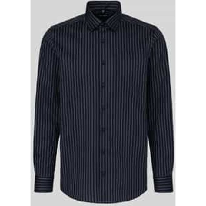 OLYMP Level Five Overhemd, Body Fit, Kent, Marineblauw