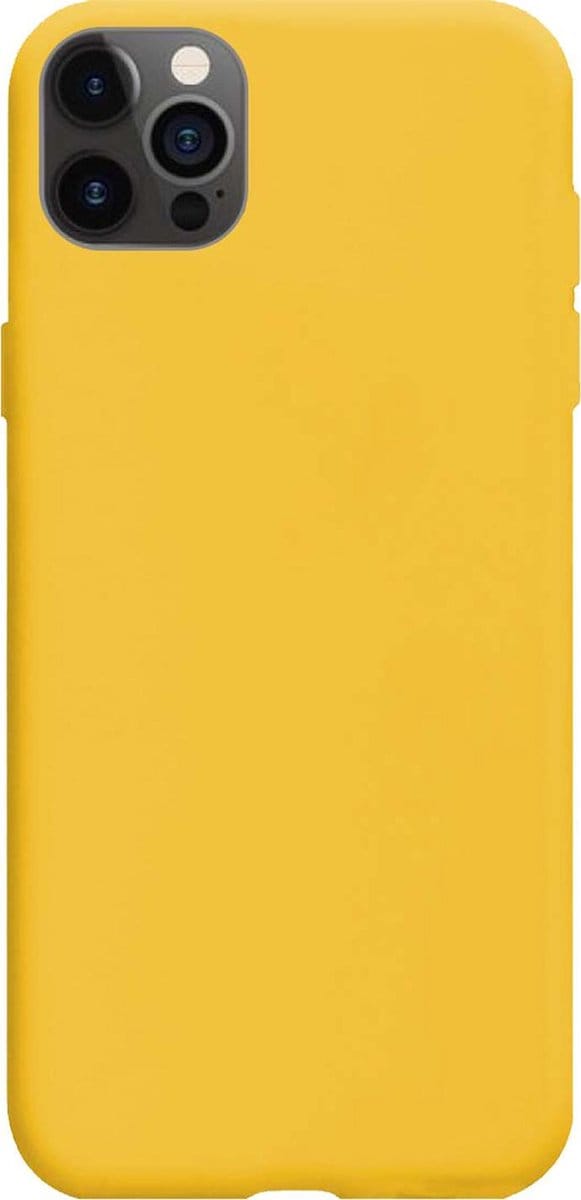 Hoes - Geschikt voor Apple iPhone 12 Pro Max - Sterk & Shockproof - Hoesje Cover - Siliconen Case - Geel