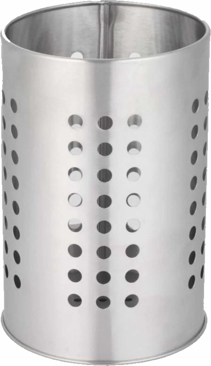 5Five Keukengerei houder/bestekbakje - RVS - rond - H17 cm