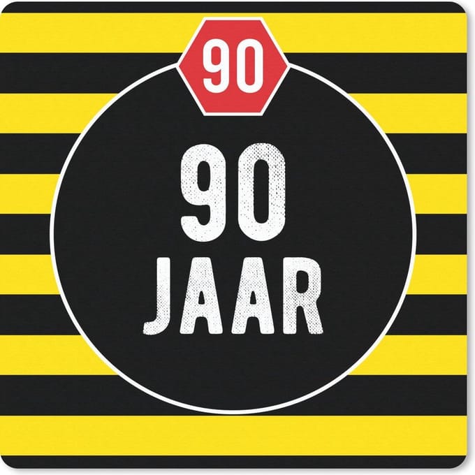 Muismat 20x20 cm - Mousepad Jubileum - Design - 90 jaar - Muismatten