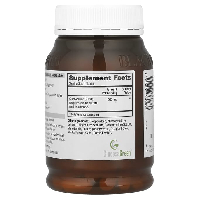 Blackmores, Glucosamine Sulfate One-A-Day, Vanille, 1 500 mg, 180 comprimés