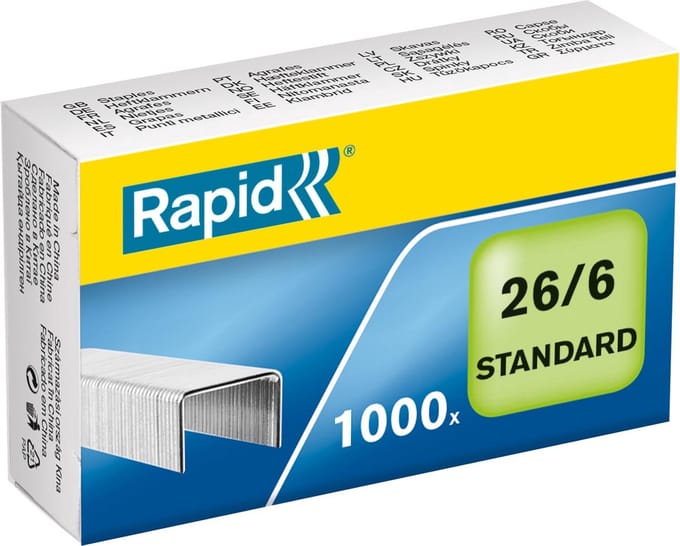 Nieten Rapid 26/6 gegalvaniseerd standaard 1000 stuks