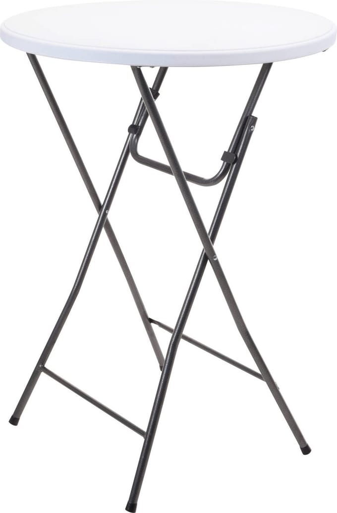 Pro Garden Inklapbare Tuintafel/ Statafel - 80x110cm - Staal - Wit/Grijs