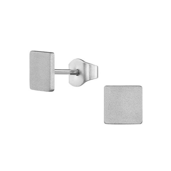 Traveller Oorbellen - Heren - Made in Germany - Edelstaal - Vierkant - Duurzaam - 5 mm - 171024