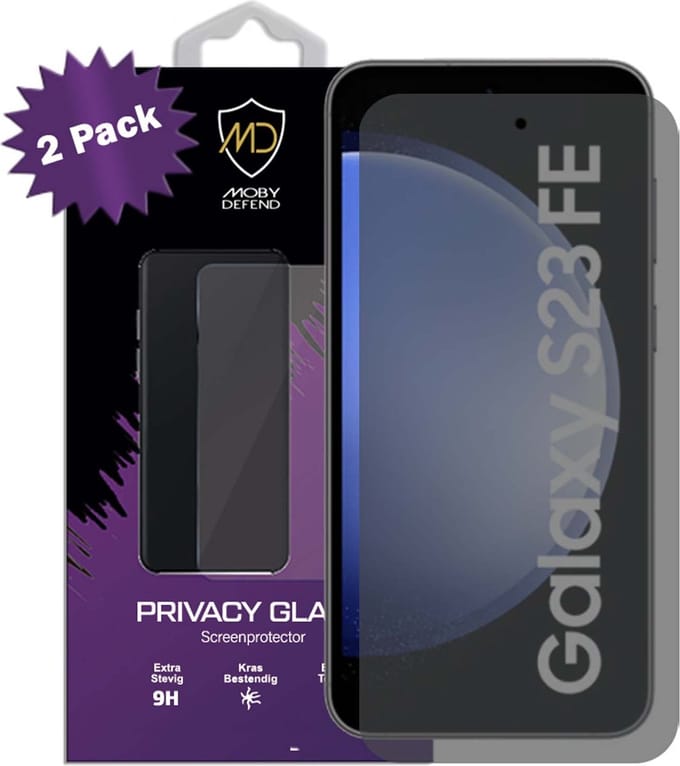 2-Pack MobyDefend Screenprotectors - Geschikt voor Samsung Galaxy S23 FE - HD Privacy Glass Screensavers