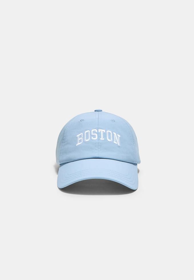 Stradivarius Sportieve Boston-pet met borduursel  Blauw OS