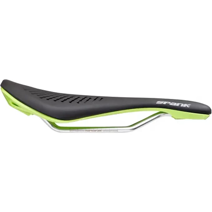 Spank Oozy 220 Zadel Heren, black/green Breedte 142mm