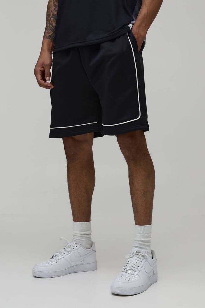 Regular Fit Tricot Short Met Biesdetail | Black | Size XS