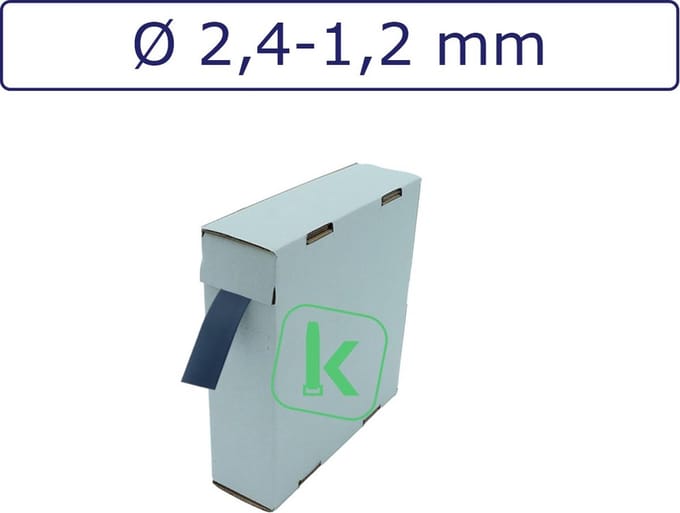 PRO-TIE® - Krimpkous 2,4-1,2 mm Blauw Dunwandig krimpverhouding 2:1 (Box 15 meter) - PRO-TIE