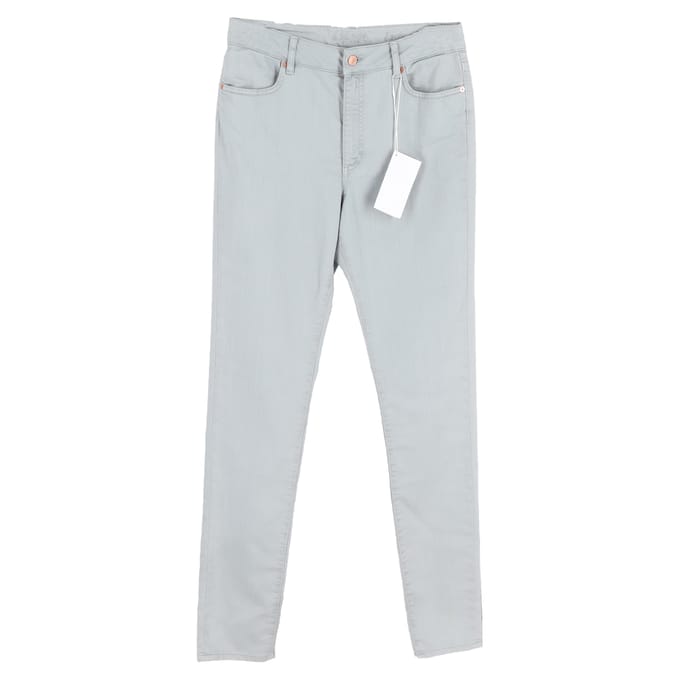 Escada jeans met rechte pijpen in lichtgrijze katoenen denim