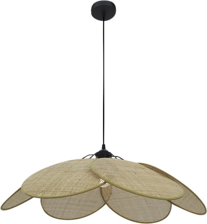 Olucia - ROWEN - Hanglamp - Bruin / Zwart - Vorm: Ovaal