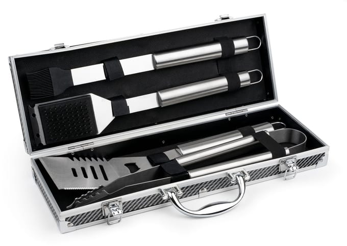 Leopold Vienna - Barbecuegereedschap 4-delige set in grillkoffer - bbq accessoires