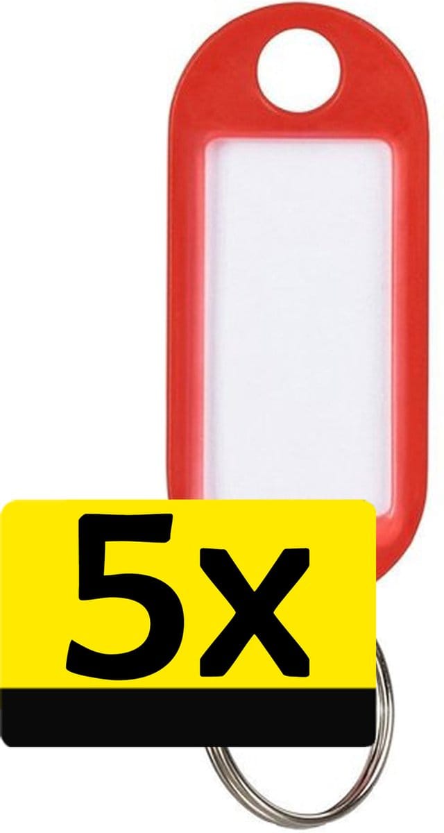 Sleutellabels Label Sleutel Sleutelhanger Gekleurde Bagagelabel Sleutelhanger Reislabel - Rood - 5 Stuks